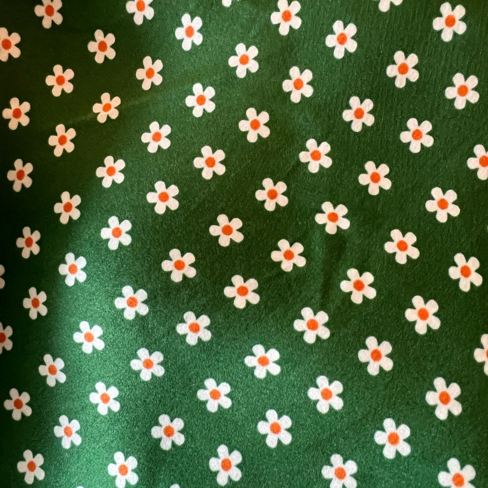 Arthur apparel green silk pants with flowers